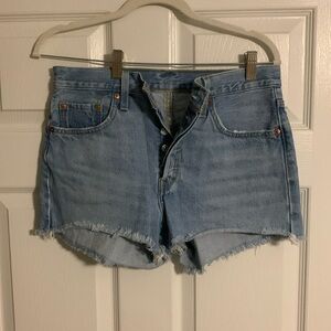 LEVIS size 28 light blue denim shorts